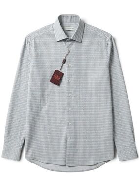 NWT ETRO Milano Paisley Dress Shirt Blue White Luxury Size 39 15.5⁠